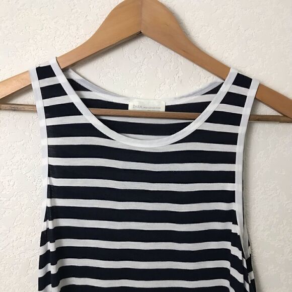 * Zara * W & B collection striped sleeveless tee - Picture 2 of 4